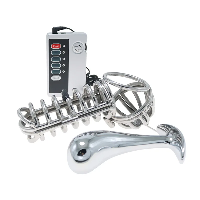 Semen Lock Cock Rings Electro Stim Sex Toys for Men Electric Shock Accessories Male Penis Ring Scrotum Medical Themed