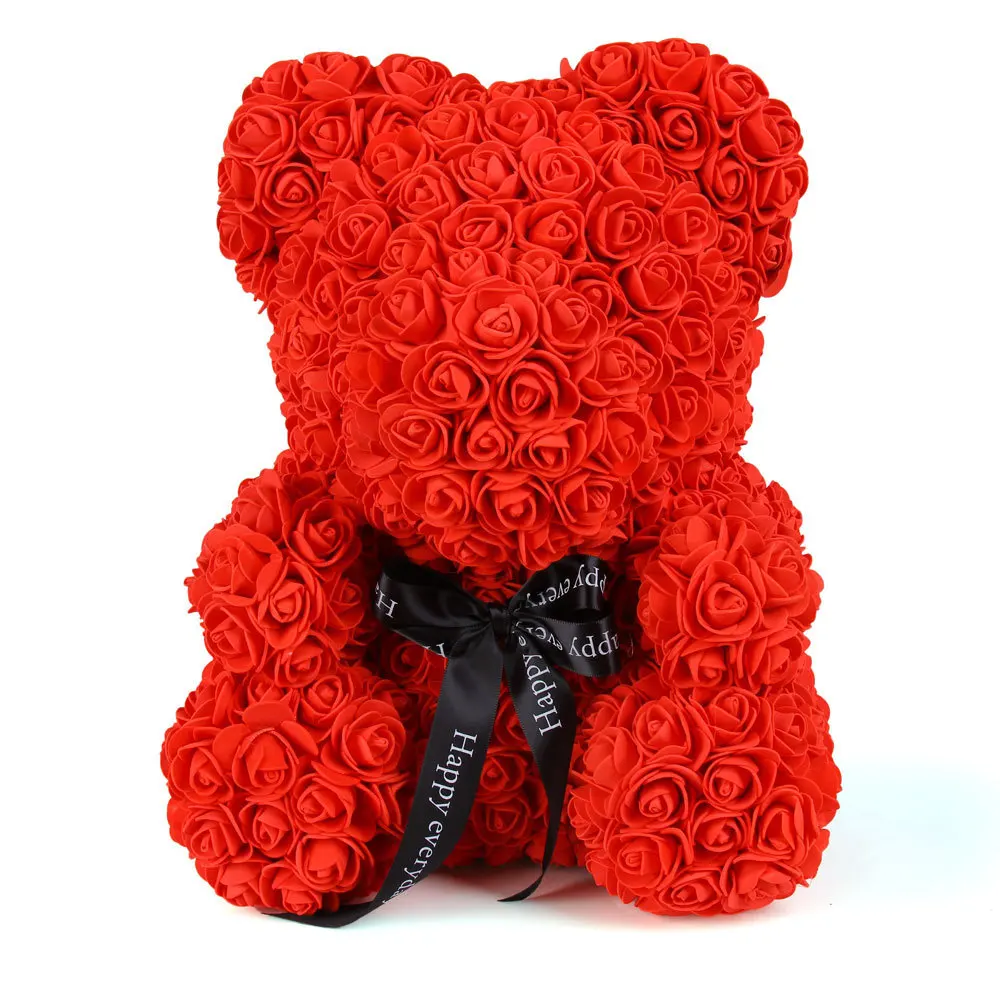 

2023 Hot Sale Preserved Rose Bear Mothers Day Rose for Girlfriend 25cm 40cm Rose Bear with