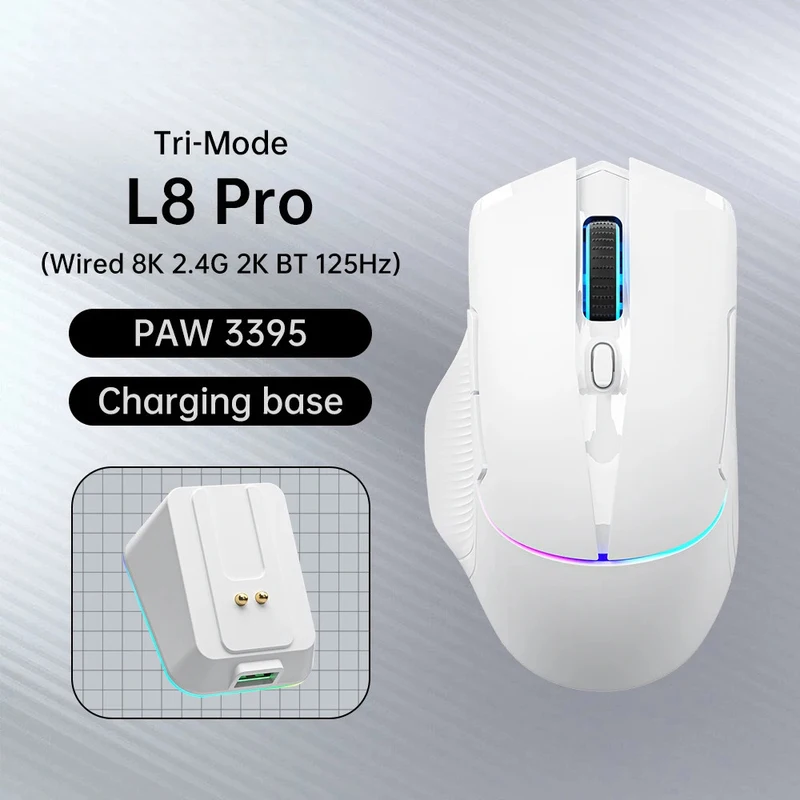 A+for Machenike L8 Pro Wireless Gaming Mouse 26000 DPI 8K Polling Rate RGB Dock