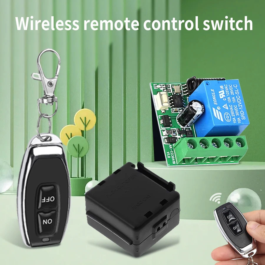 DC 12V 1CH 433Mhz Wireless Remote Control Switch RF 10A Relay Receiver And 2CH Transmitter for Door Electromagnetic Lock