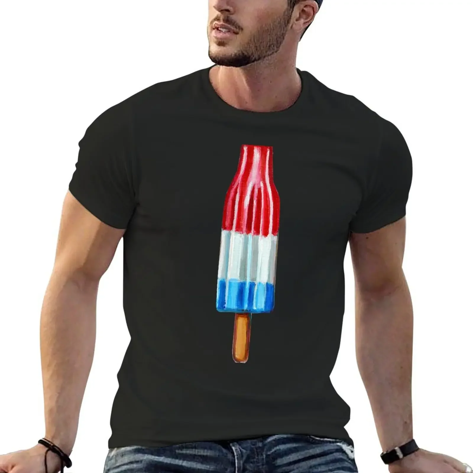 

Hand Painted ROCKET POP Art T-Shirt plus size tops oversized t shirt animal prinfor boys plain white t shirts men