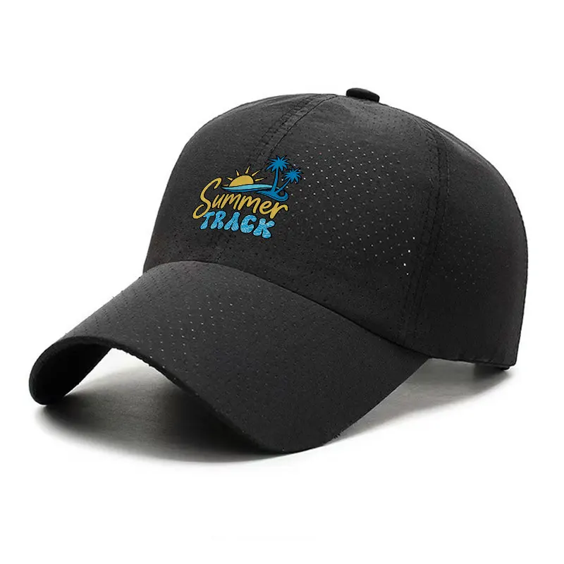 Summer Track Quick Dry Baseball Cap Palm Tree Embroidery Unisex Hat for Beach Travel and Casual Wear