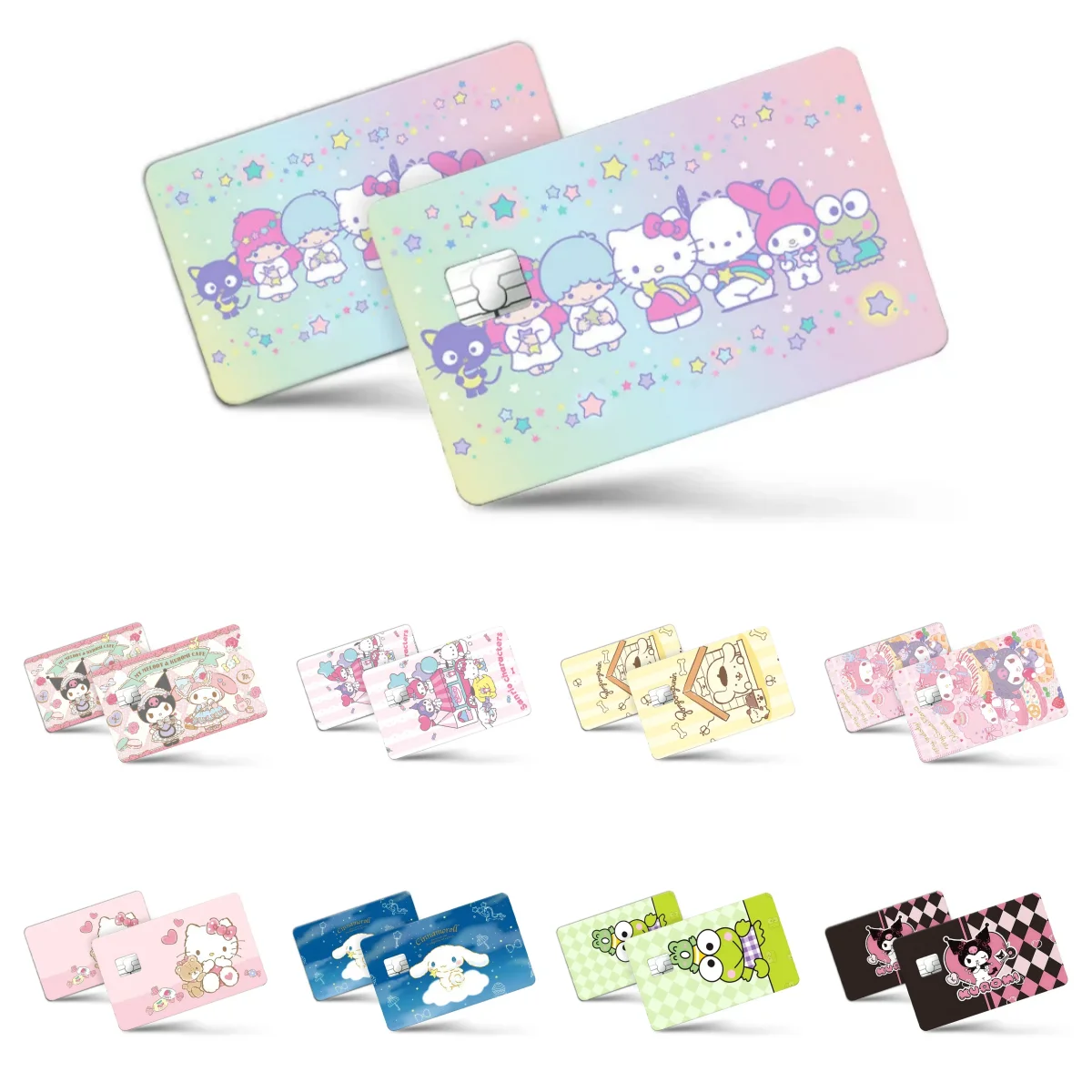 Various Sanrio Anime Bank Credit Cards Bus Pass Stickers Cool Decoration Waterproof and Scratch Resistant Stickers Toys Gifts