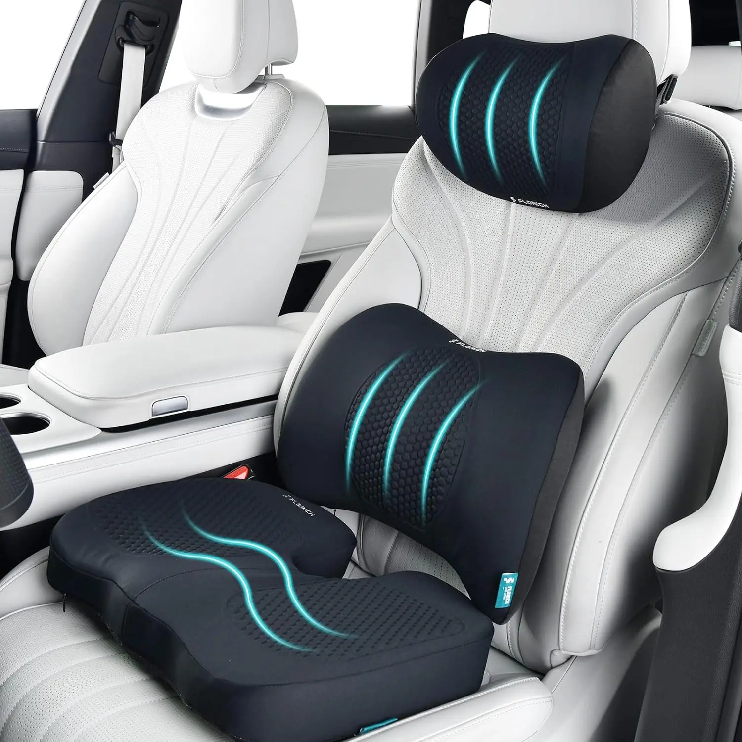 

Light Black Memory Foam Seat Cushion for Car and Office Chair with Lumbar Support and Pressure Relief