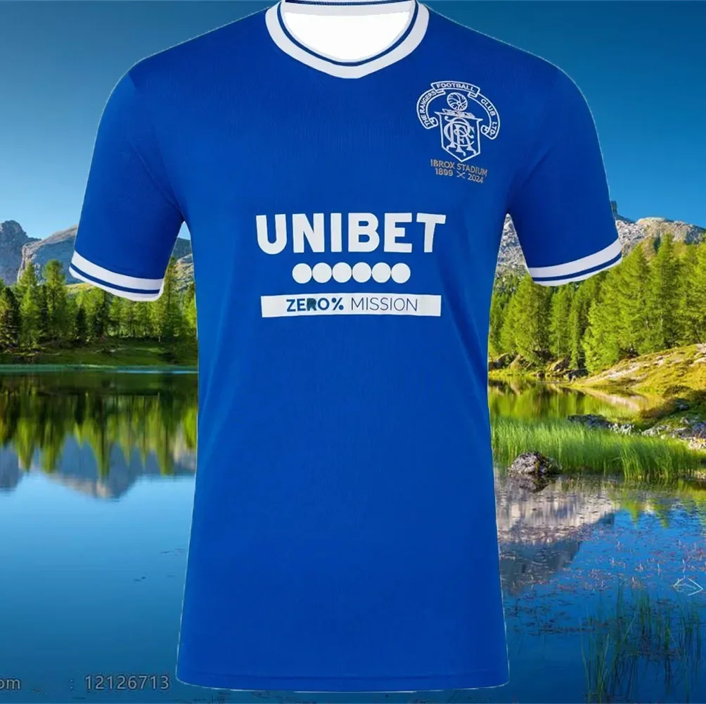 2025 Summer Hot-selling Training Football Uniform Breathable Unisex Jersey Men's Rangers Short-sleeved 3D Printed Football Shirt