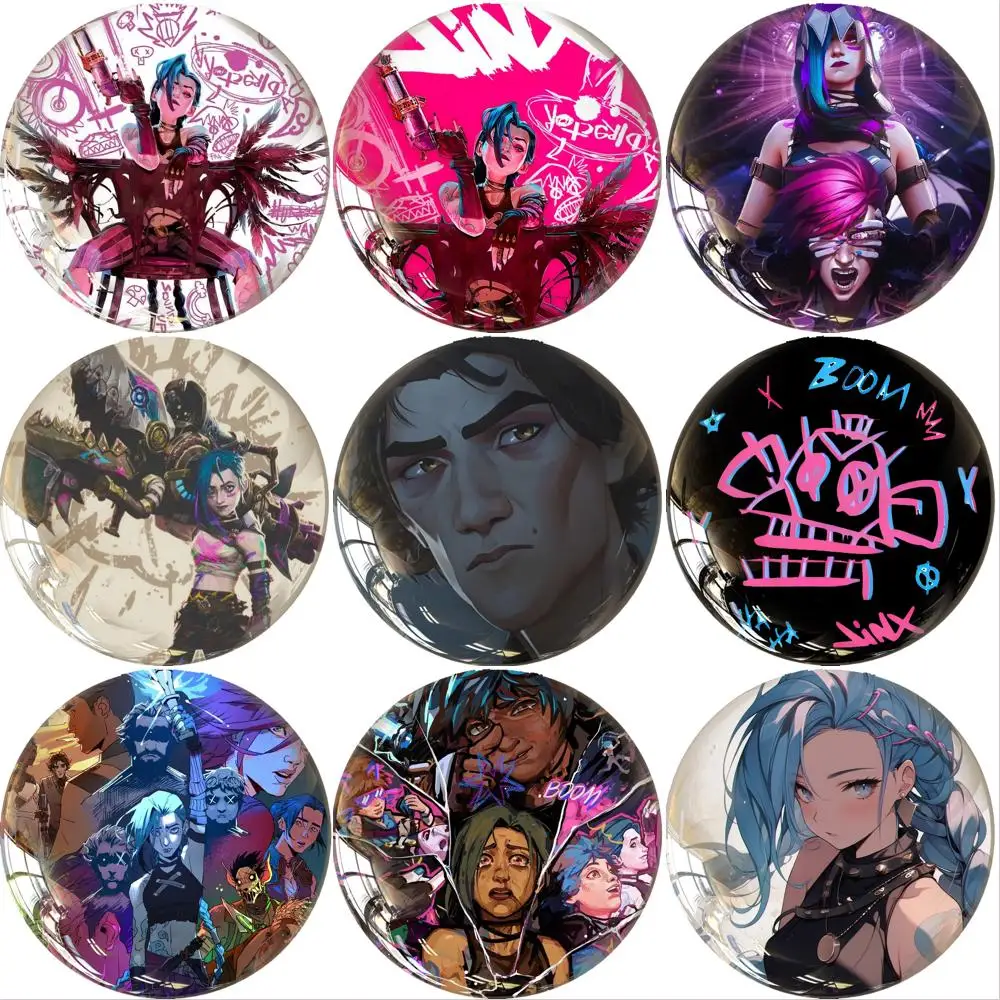 Arcane Season 2 Button Pin Collar Brooch Vi Jinx Caitlyn Clothes Jewelry Decor Gift Hat Cute Badge Pins