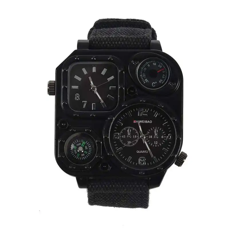 

Practical SHIWEIBAO Men Dual Time Zone Quartz Wrist Watch with Compass