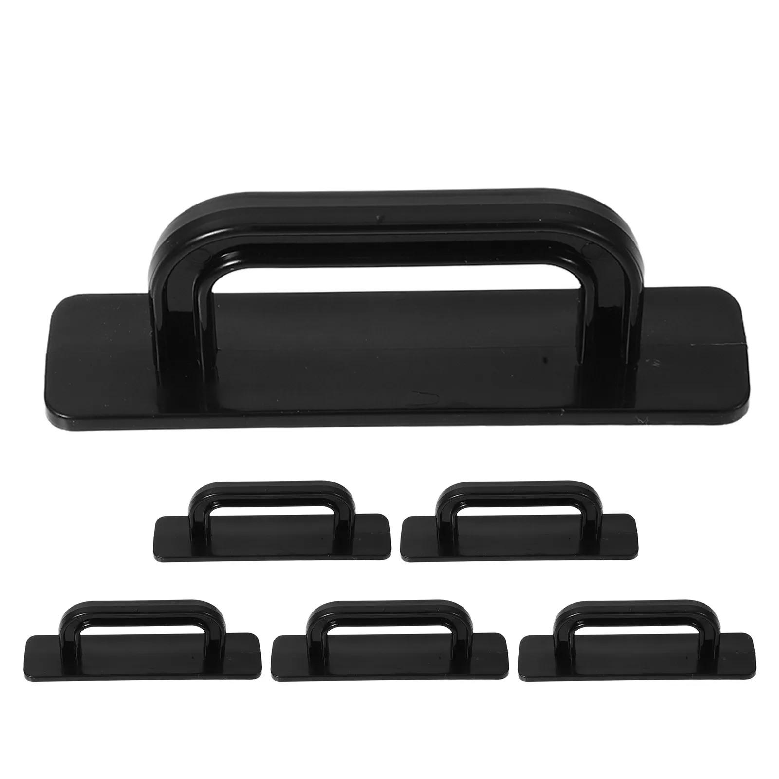 6Pcs Self Stick Adhesive Cabinet Handles No-Drill Push Pulls for Kitchen Bathroom Wardrobe Sliding Door Glass Cabinet Door Pull