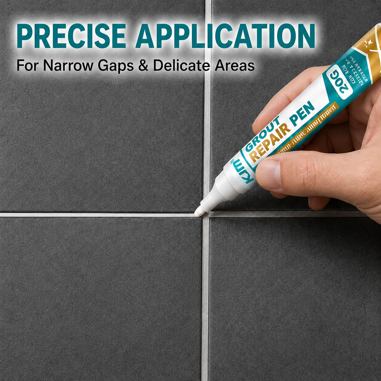 Tile Grout Repair - Penna per Ritocchi Piastrelle Impermeabile Anti-Muffa,