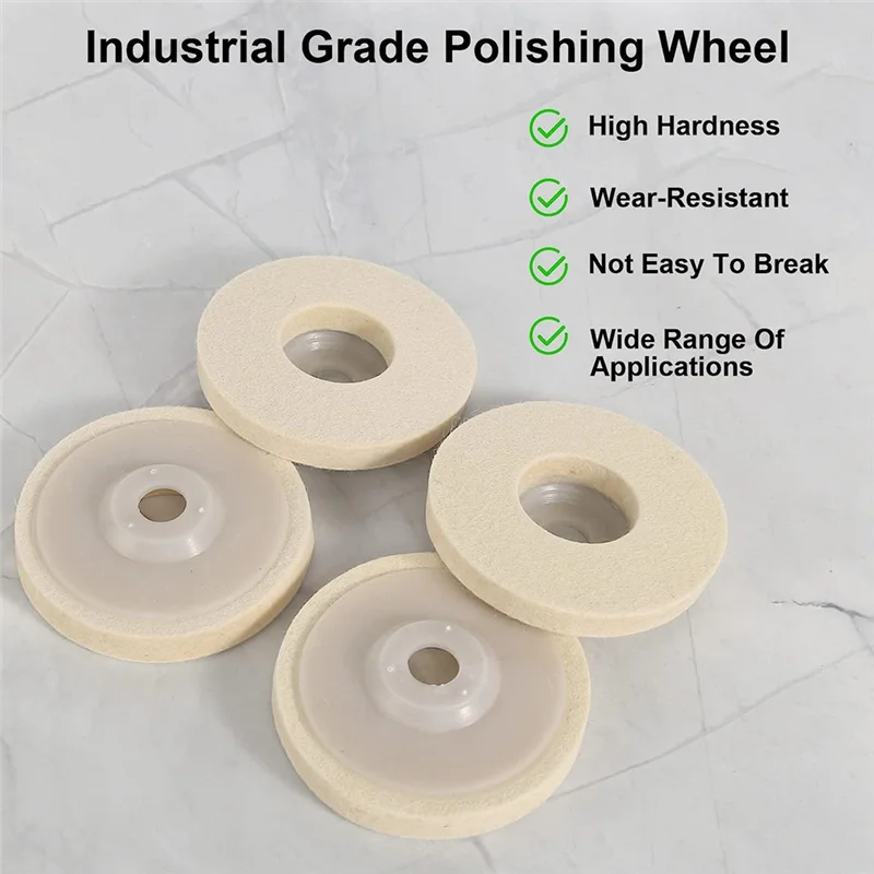 

Pack Of 8 Angle Grinder Wool Buffing Disc, 100Mm Wool Buffing Polishing Disc Pad, Felt Polishing Pads 4Inch Angle Grinder