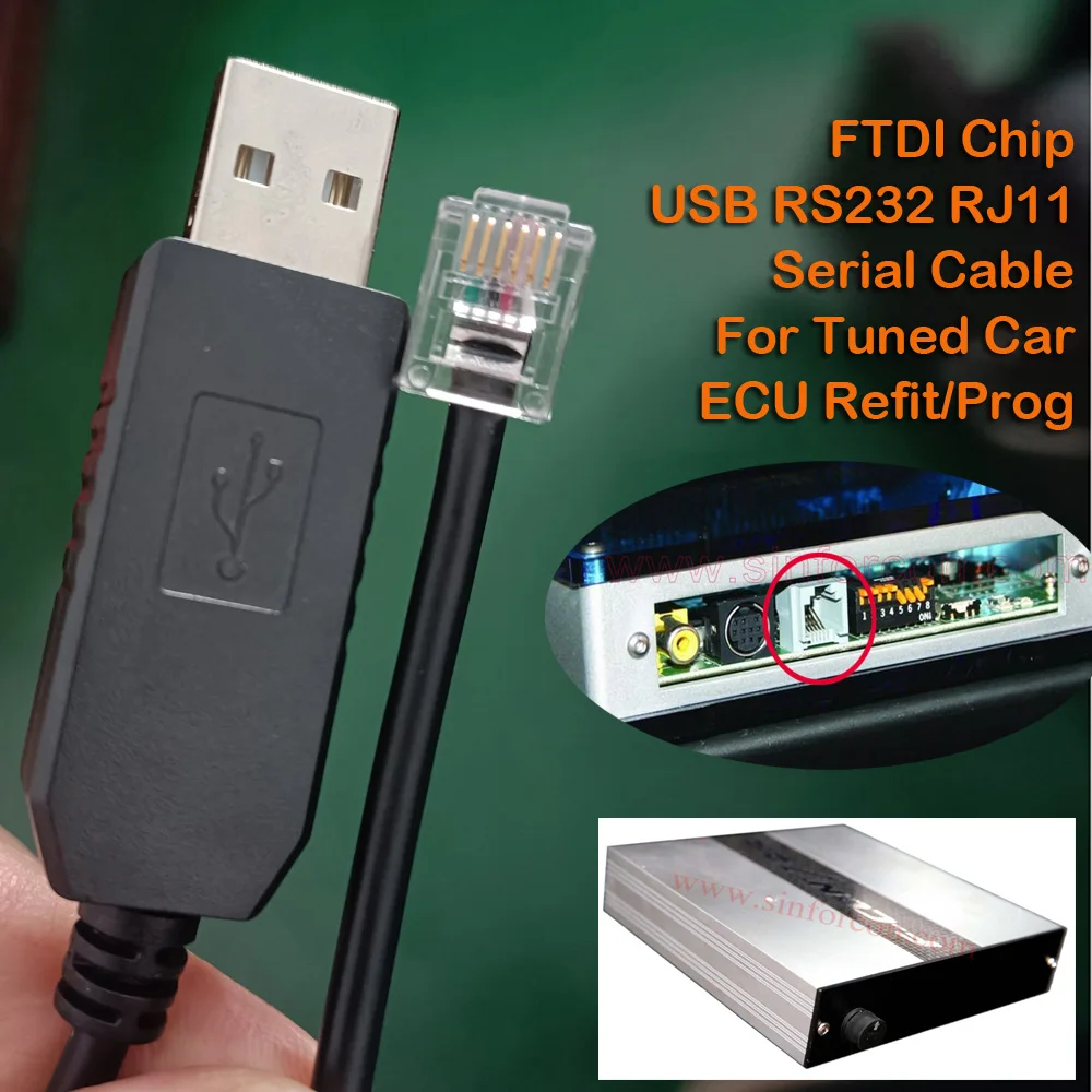 ECU Tuning Cable HKS F-CON V IS SZ RJ11 RS232 Serial for Tuned Car Flash Program Refit Lead/Cord/Line