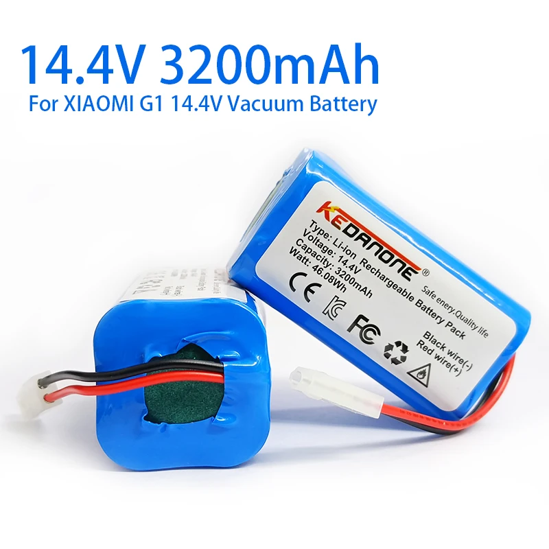 

4S1P 18650 14.4V 3200mAh Lithium Battery Pack,For XIAOMI MIJIA Mi Robot Vacuum-Mop Essential G1 MJSTG1, SKV4136GL R30 R35