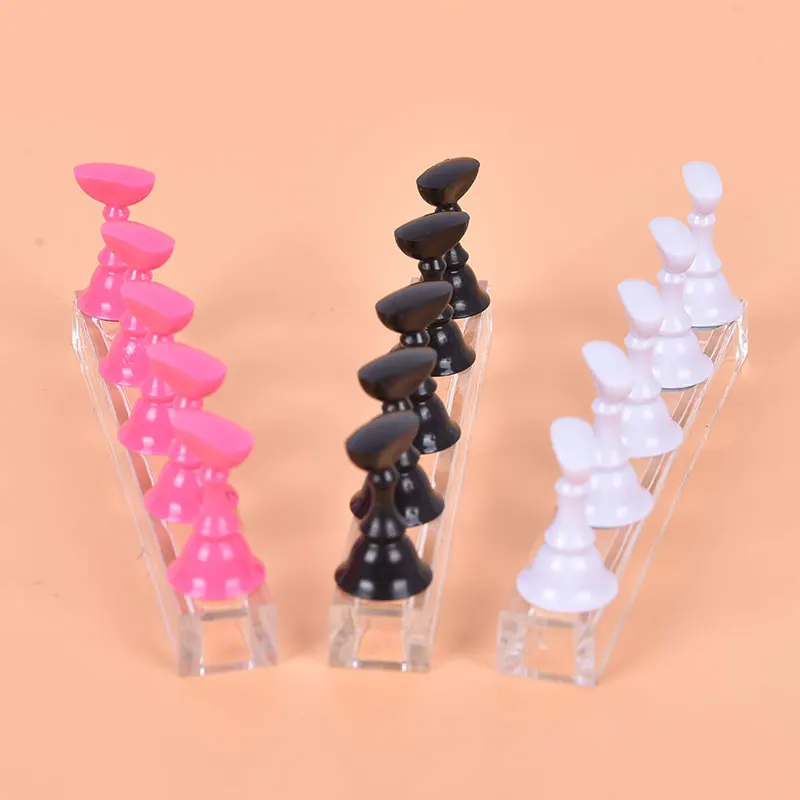 1Set False Nail Tips Practice Trainning Display Stand Holder Base Alloy Crystal Nail Art Polish Display Manicure Tools