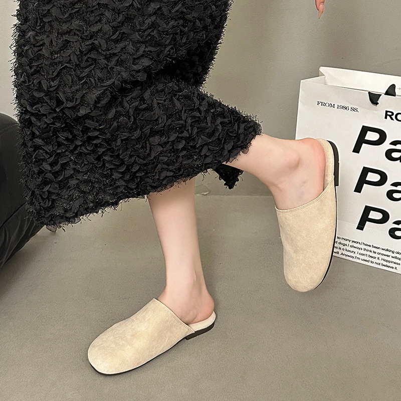 

Flat Open-toe Half Slip-on Women's Shoes, 2026 New Casual Lazy Slip-ons, Soft Sole Sandals for Pregnant Women