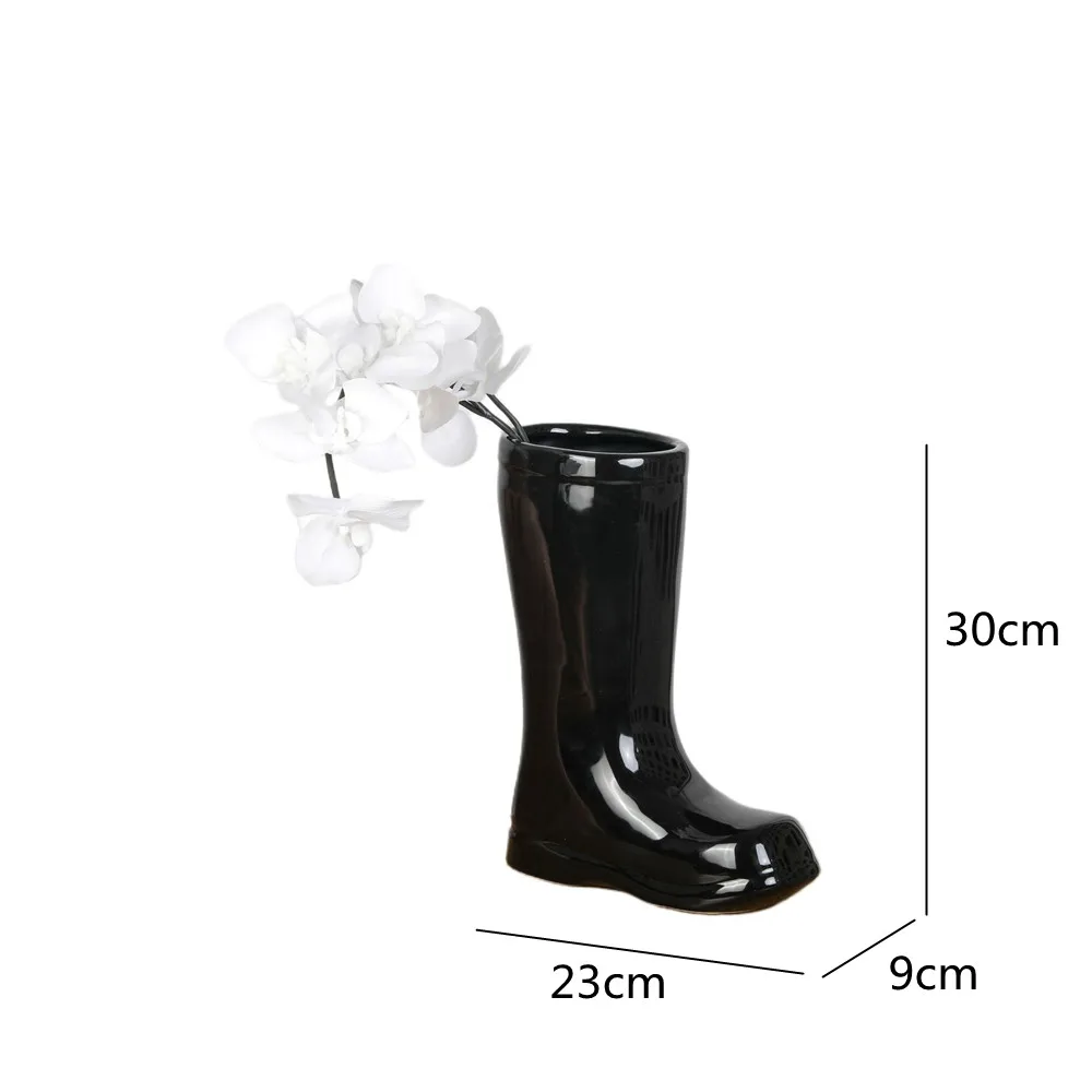 

Ceramic Vase Boots Shoe Flower Arrangement Hydroponics Accessories Porcelain Ornaments Home Decoration