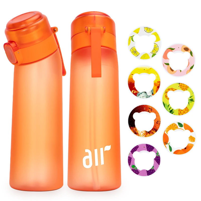 1pc Luft Wasser Flasche Mit 1pc Zufällige Bär Geschmack Pods Tragbare Transparente Wasser Tasse Mit Stroh Auslaufsicher outdoor Sport Tassen – Detail 1