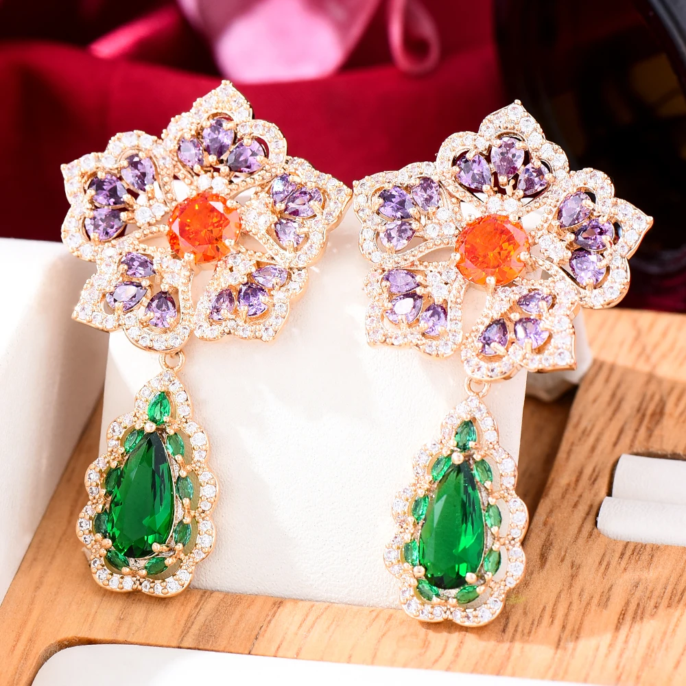 

Kellybola Trendy Celebrity Favorite Women Drop Dangle Earrings for Wedding Tassel Cubic Zirconia Earrings pendientes mujer mod