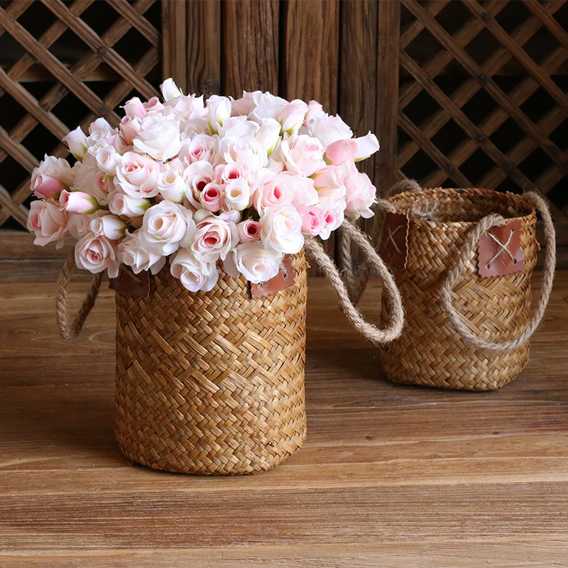 

Artificial Flowers Peony Bouquet Silk Rose Vase for Home Decor Garden Wedding Decorative Fake Plants Christmas Garland Material