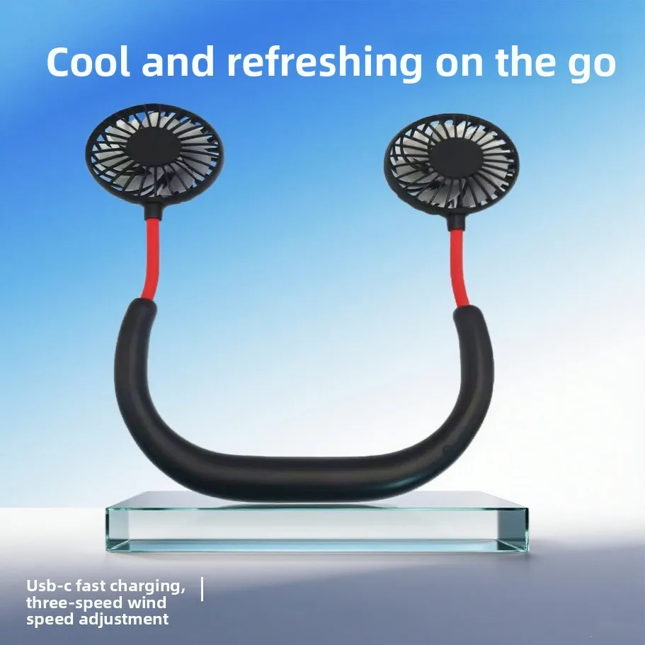 Foldable Lazy Neck Fan with Long Battery Life, Silent Mini Neck Strap Fan, 2nd Generation
