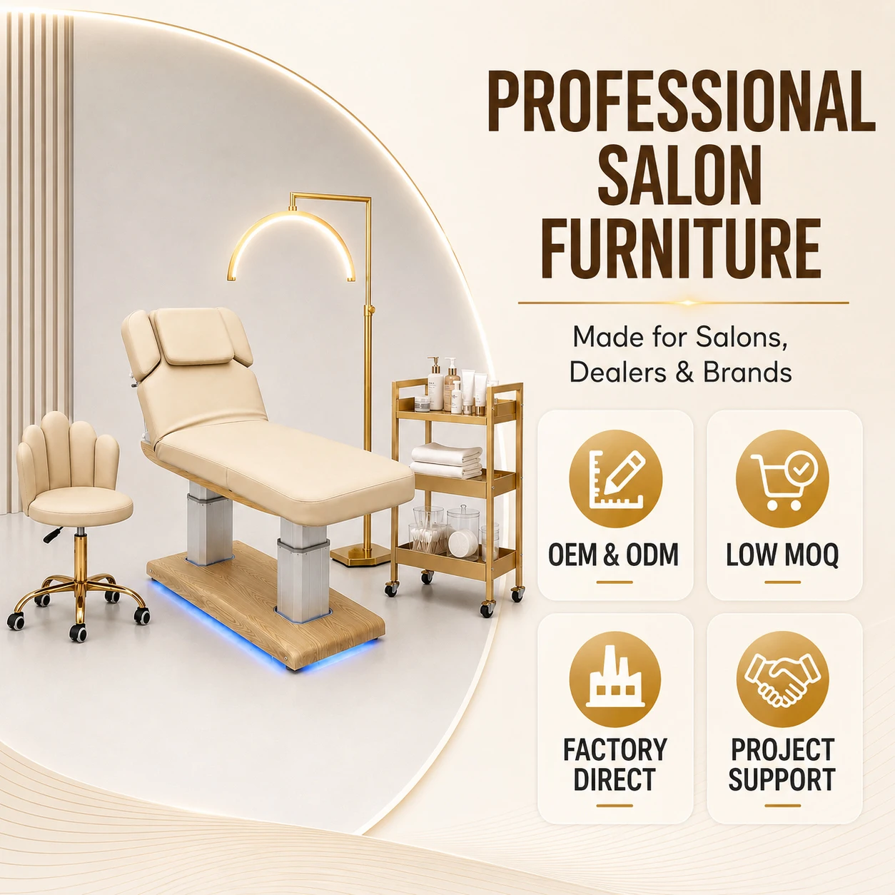 JOXIN Electric Facial Bed with Multi Motor Height Adjustment and Face Cradle for Cosmetic Treatments for Professional Salon Use