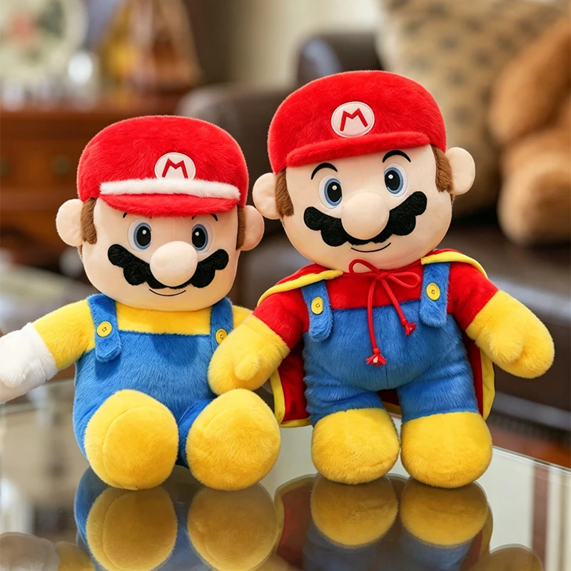

New Cute Super Mario Plush Doll Soft Mario Stuffed Toy with Cape Perfect for Kids Collectors Birthday Gifts & Room Decoration
