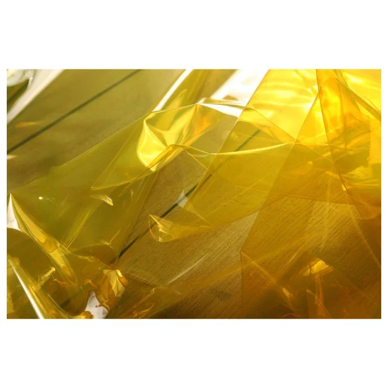 TPU Fabric Yellow Transparent Waterproof Raincoat Film Bag Clothing Wholesale Cloth Apparel for Diy Sewing Material