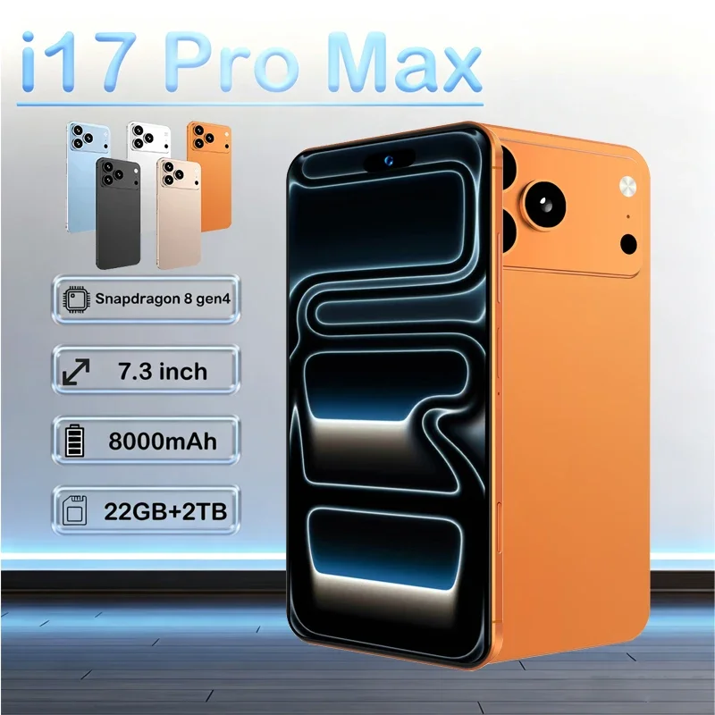 2026 High Quality Global Version i17 Promax Pro original intelligent 4G 5G dual card dual standby system 8000mAh battery Arrival