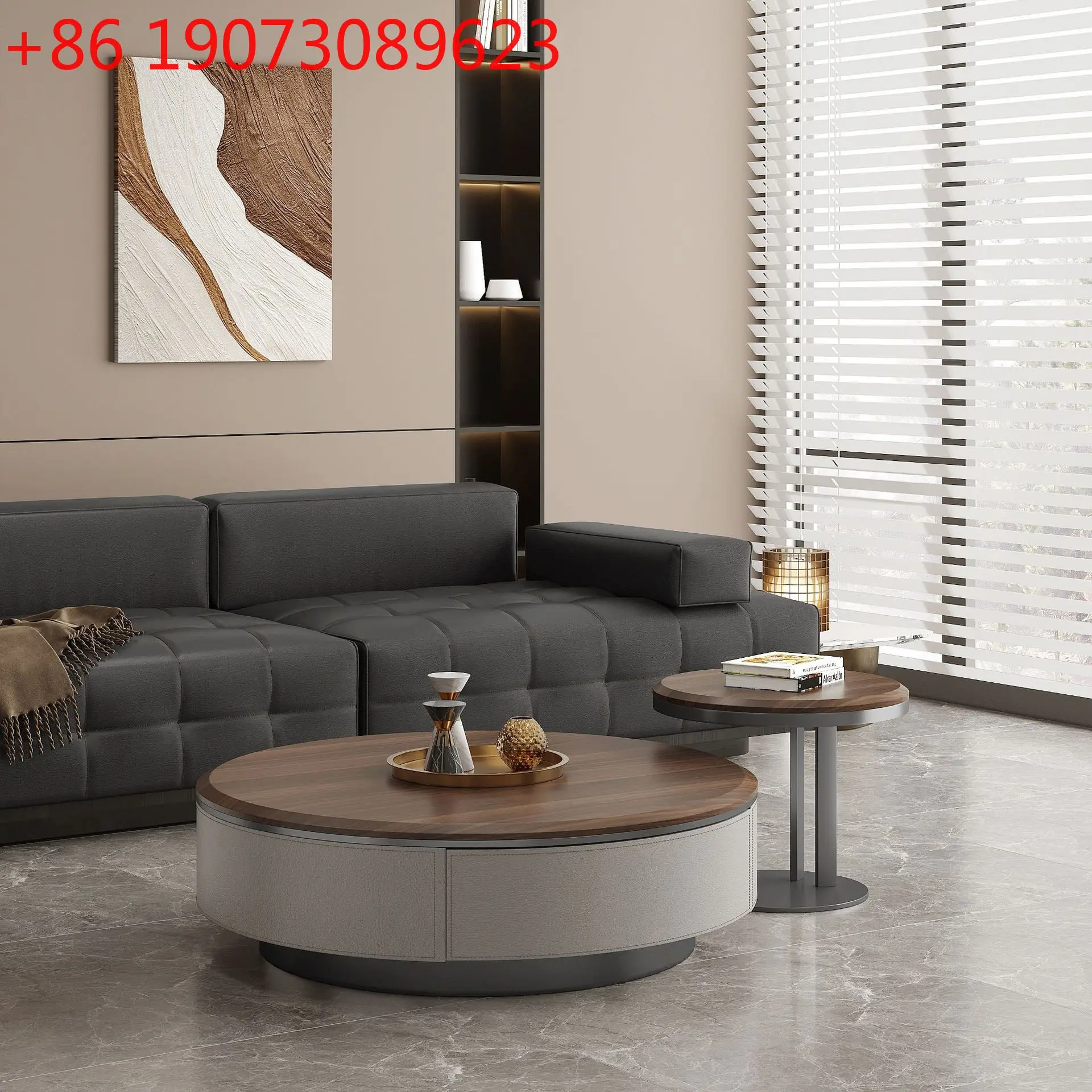 

Небольшая квартира в стиле ретро, круглый журнальный столик для гостиной, современный простой, легкий, роскошный, элитный, для дома, минималистичный, интернет-знаменитости