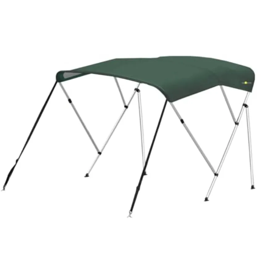 

3 Bow Bimini Top 6ft Deluxe Forest Green Mounting Width 61" - 66" Bows Frame Sun Shade Boat Waterproof Cover Boot Storage Strap