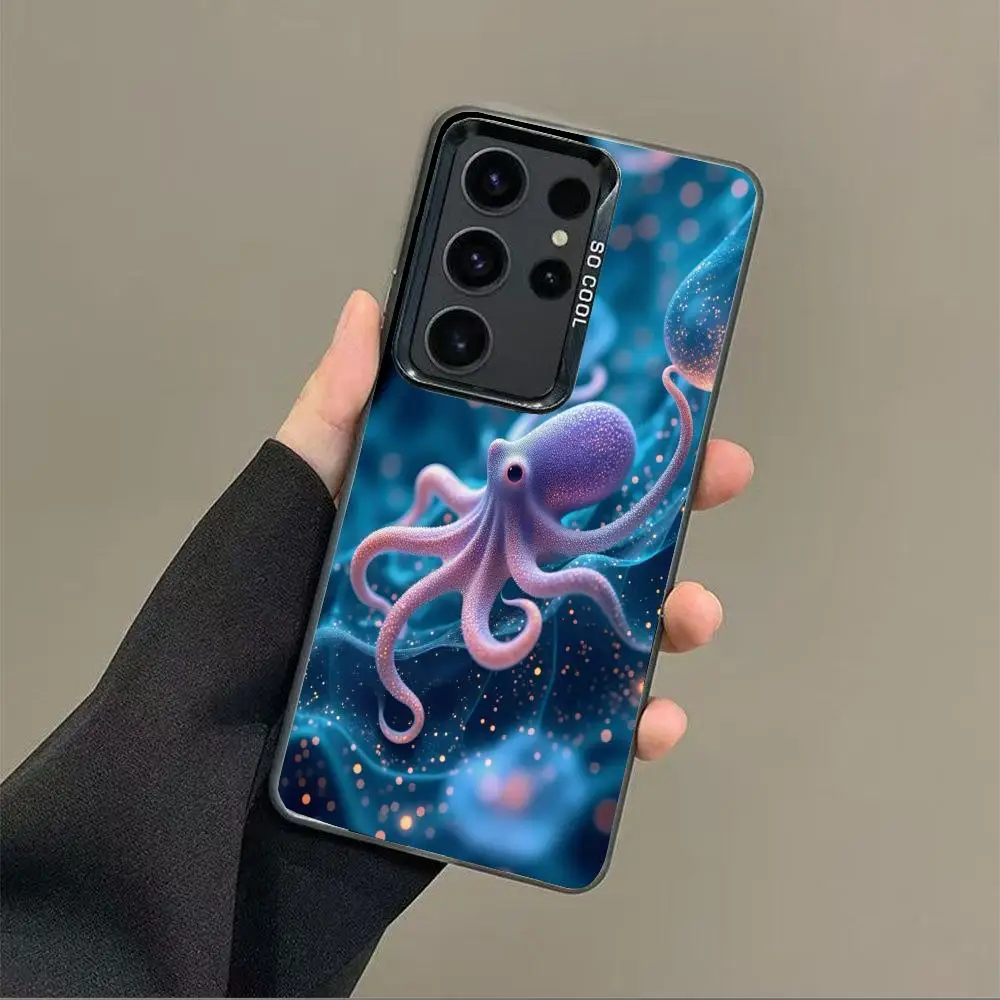 

Cute octopus case for Galaxy S25 S24 S23 S22 S21 S20 Ultra/ FE/Plus shock-proof rear cover anti-fingerprint