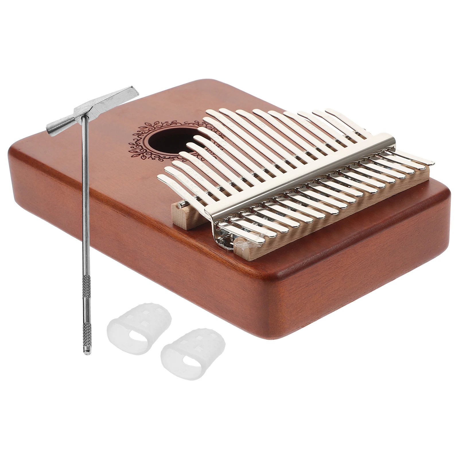 17 Keys Thumb Piano Kalimba Instrument Portable Wooden Smooth Edges Miniature Beginner Vintage Musical Finger Piano
