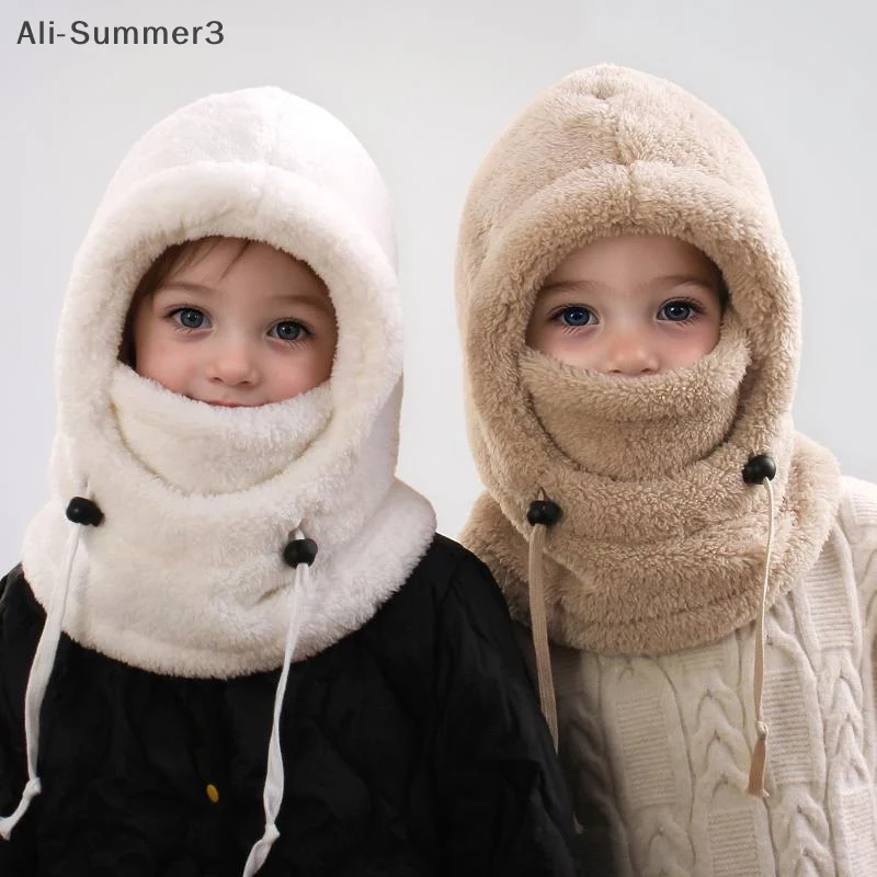 Kid pluche bivakmuts hoeden winddicht warme muts sjaal verstelbare nek cover oorbescherming cap