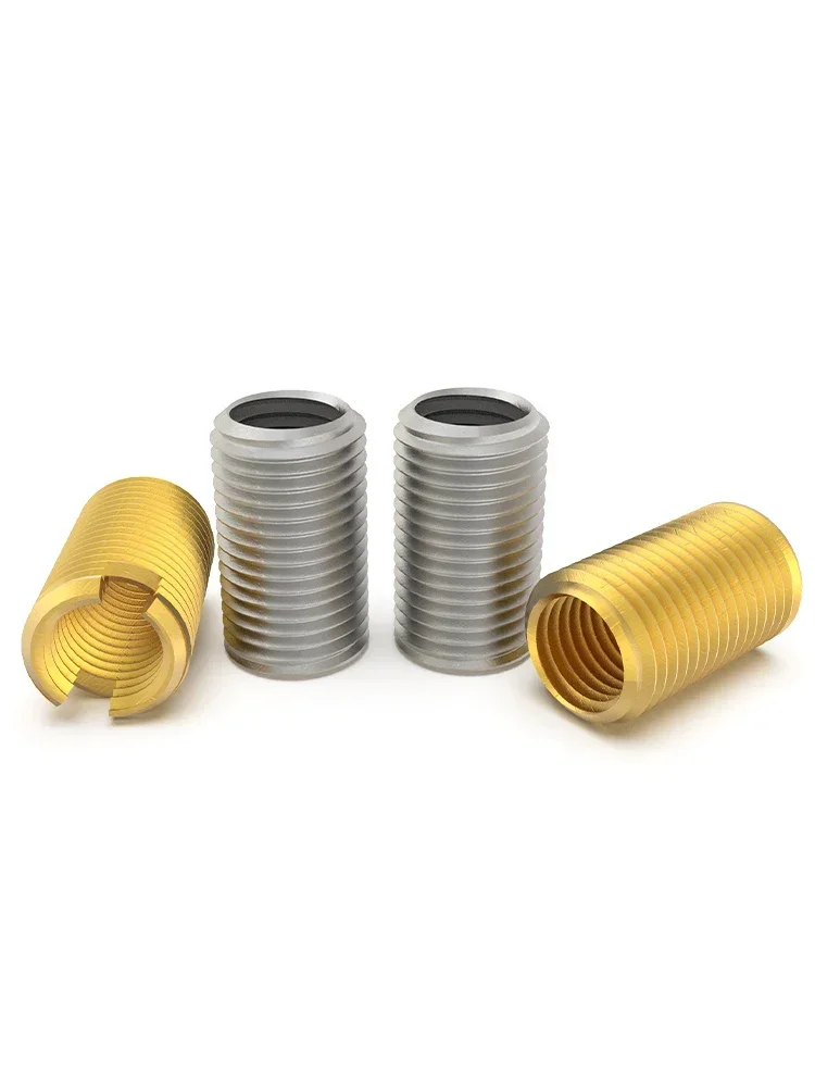 M8 M10 M12 M14 M16 M18 M20 Brass/304 Stainless Steel Self Tapping Insert Nut Bushing Slotted Type Wire Thread Repair Insert