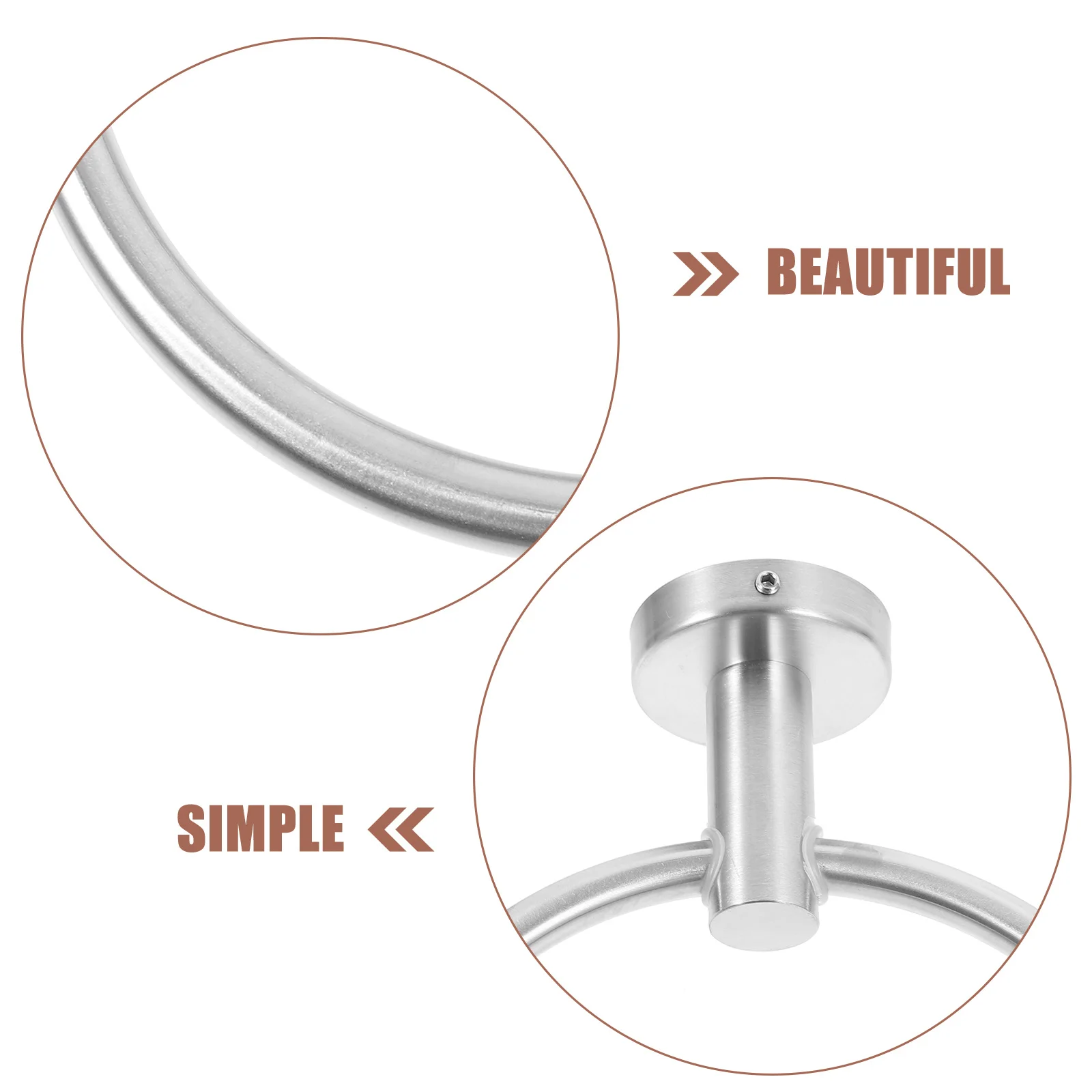 

Space Aluminum Towel Ring Wall Mounted Durable Bath Towel Holder for Kitchen Bathroom Toilet Simple Practical Bathroom Accessory