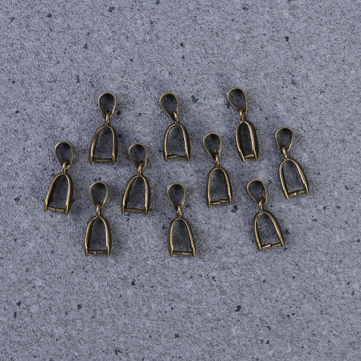 100Pcs Metal Bail Bead Pendant Connector Pinch Clip Bronze 20mm Jewelry DIY Accessory Durable Brass Anti-Rust Jewelry Findings