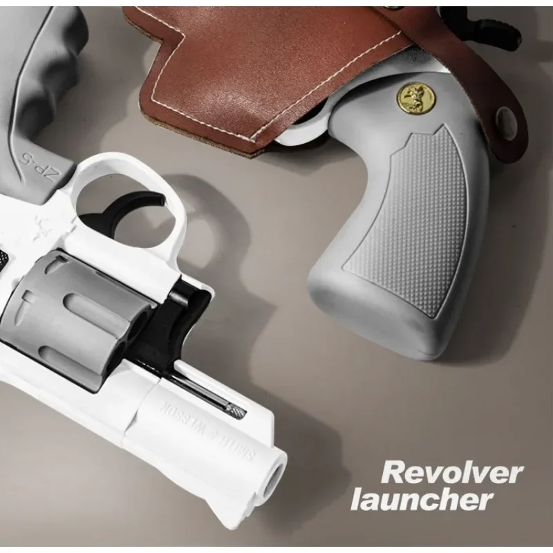 Magnum-Zp-5 357ロングアロイリボルバー,ソフトブレット,発射可能なピストル,男の子のシミュレーション玩具,繰り返しのピストル,クリスマスプレゼント,2025