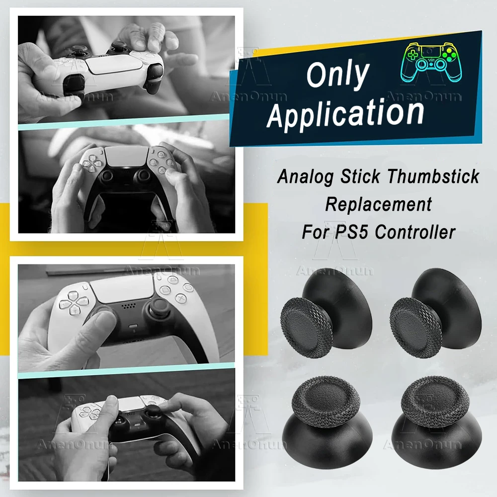قطع غيار ممتازة لوحدة تحكم PS5 Thumbstick مضادة للتآكل وغير قابلة للانزلاق ABS + عصا تحكم مطاطية ملحقات متينة
