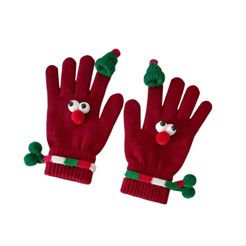 K8GF Đáng Yêu Chủ Đề Giáng Sinh Găng Tay Cho Mùa Đông Ấm Áp Ngày Lễ Lễ Kỷ Niệm Cổ Tay Đàn Hồi Găng Tay Ngắn Cho Người Lớn Trẻ