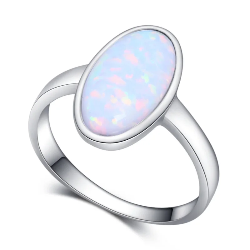 

JLR420 Concise Style Precious Fire Opal Rings For Women Engagement Finger Ring Gift for Lovers' Jewelry