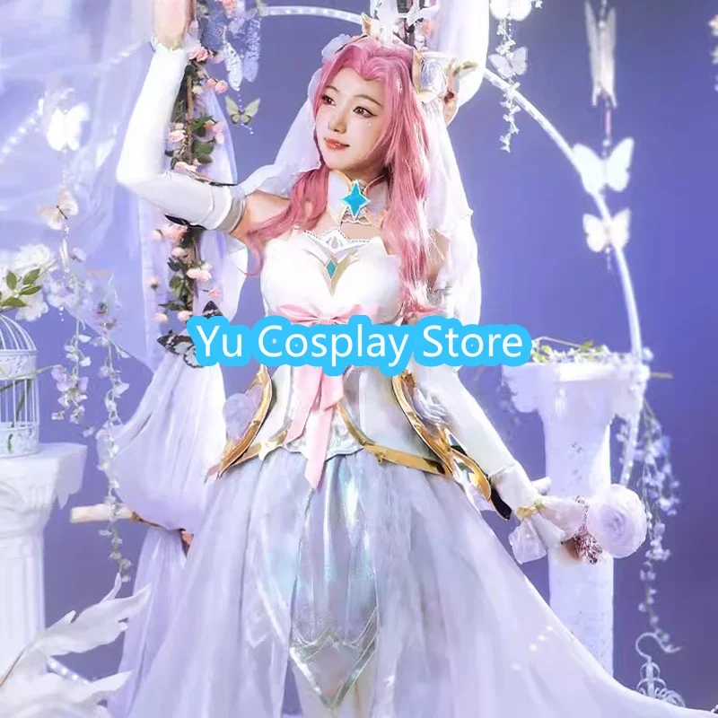 Game LOL Seraphine Cosplay Costume Women Cute Party Dress Halloween Carnival Uniforms Clothing Anime Suit Custom Made