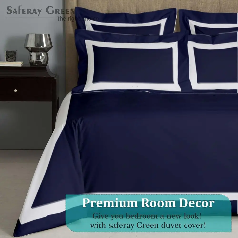 Hotel Luxury 3pc Two Tone Duvet Cover Set-850 Thread Count 100% Organic Cotton Premium Bedding Collection Grand King Size 106 x