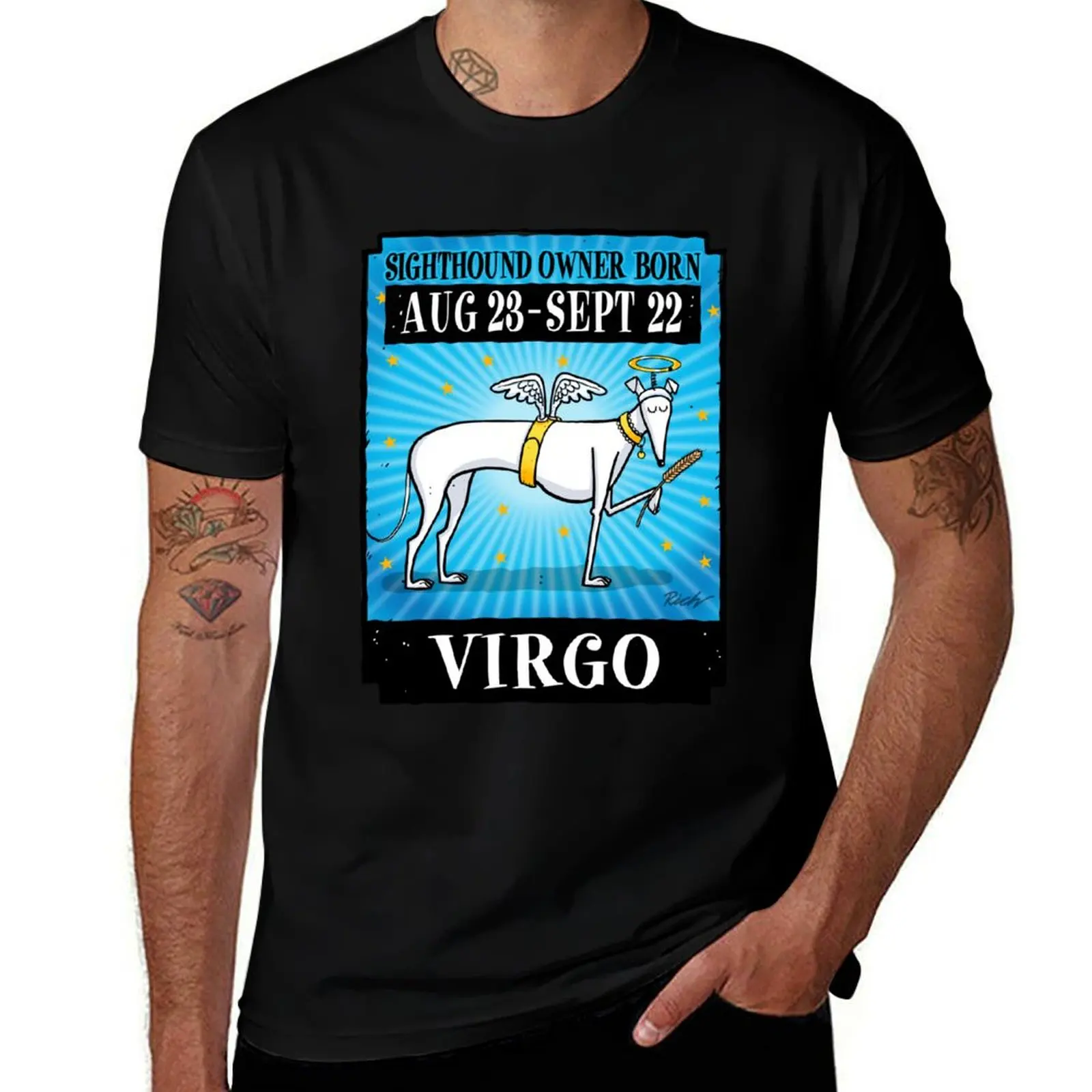 Virgo Hound T-Shirt All Match Print Short Sleeve Top T-Shirt