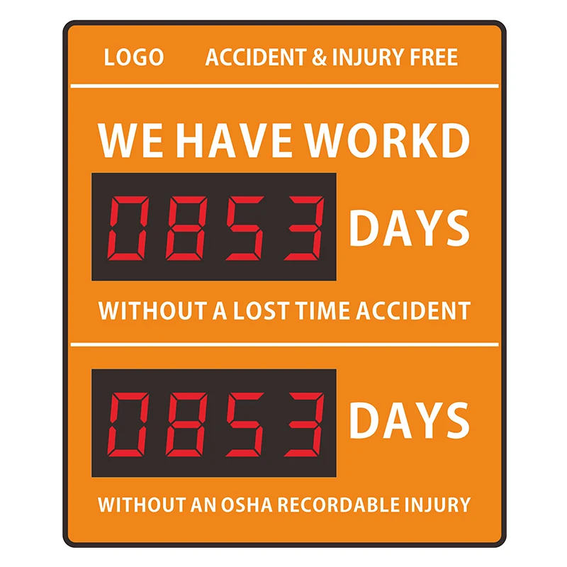 

CHEETIE CP01 Custom Digital Safety Scoreboard Days Worked Without A Lost Time Accident Safety Scoreboard with Multiple Counters