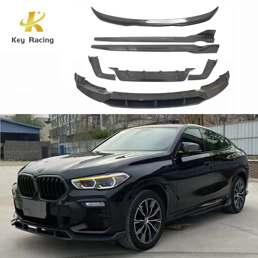 

X5 G05 X6 G06 Комплект кузова из углеродного волокна Передняя губа Задний диффузор Боковые юбки Задний спойлер Для BMW X5 G05 X6 G06 Accesorios Para Auto