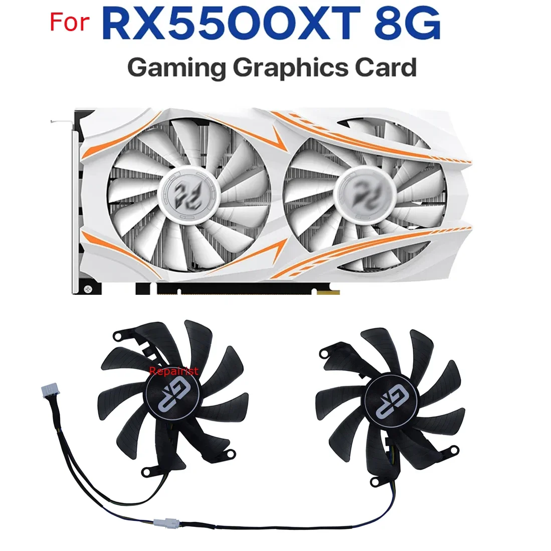 

2Pcs/Set,Video Cards Fan,VGA Cooler,T129215SU,For PELADN Radeon RX 5500 XT RX5500XT 8GB GDDR6,Graphics Card Cooling