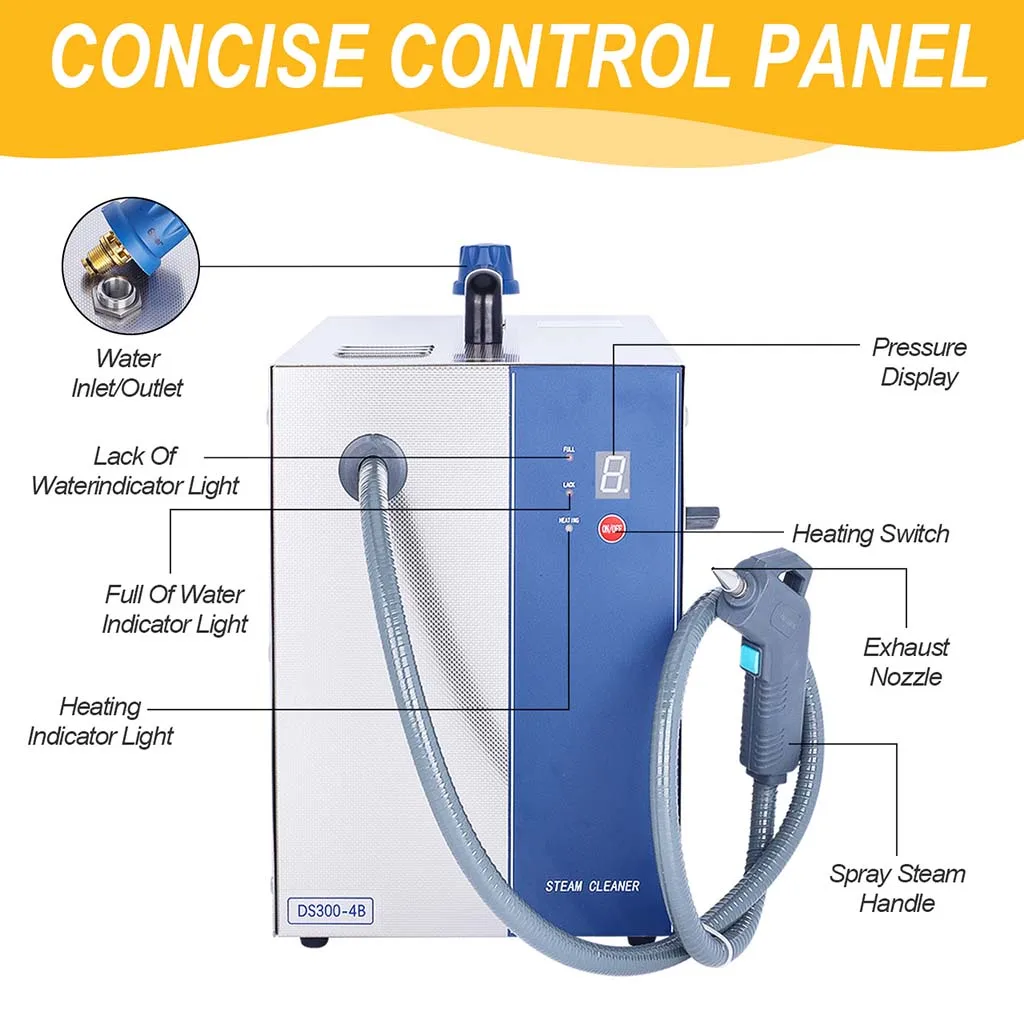 DS300-4B Jewelry Cleaning Tools 3L Handheld Steam Cleaning Machine Digital Cleaner Machine