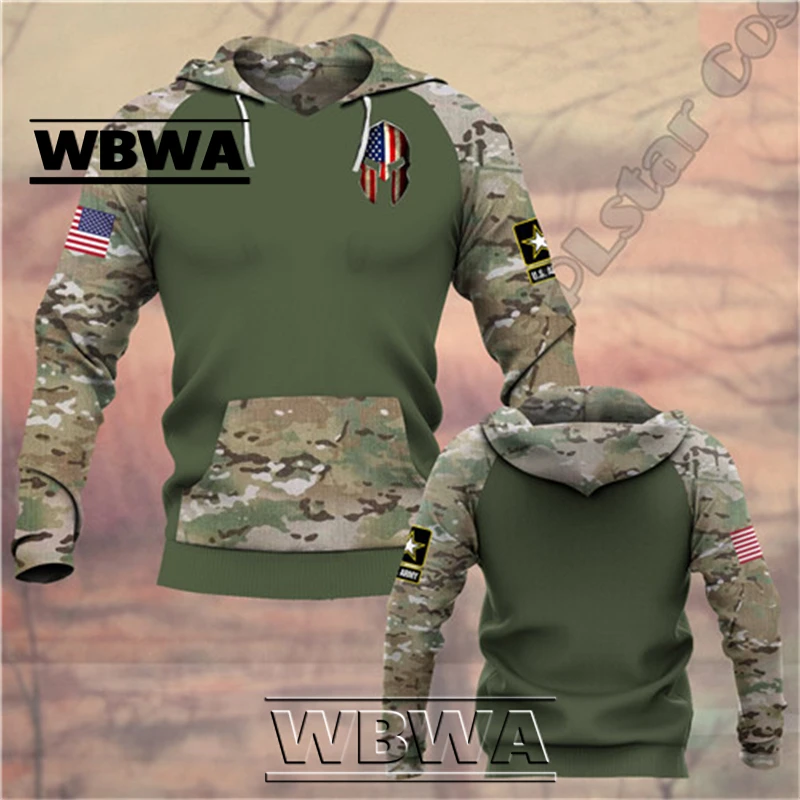 WBWA Veteran Military Army Suit Soldier Camo Autumn Pullover NewFashion Tracksuit 3DPrint Men/Women Casual Hoodies 2023 New