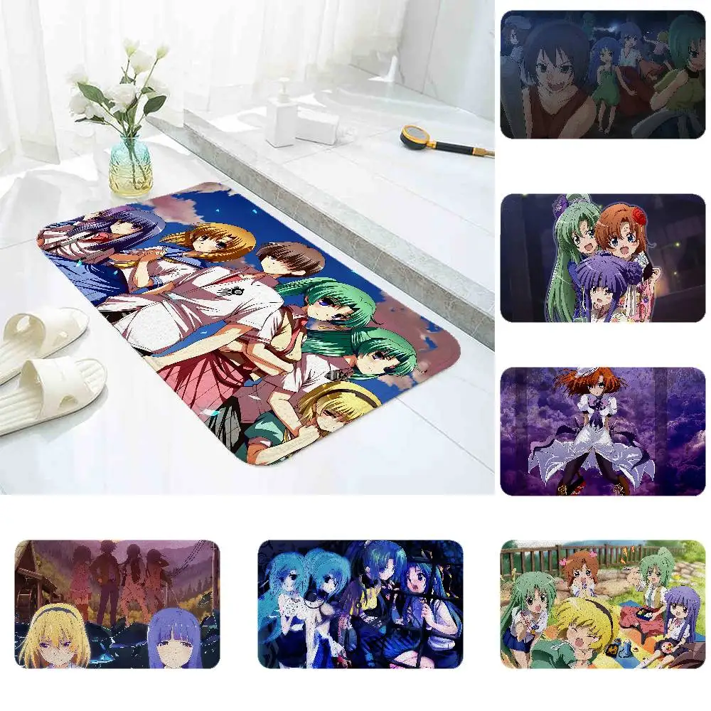 

Higurashi When They Cry Cartoon Floor Mat For Entrance Bedroom Washroom Bathroom Doorways Absorbent Non-Slip Foot Mats