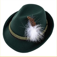 Fashion Feather Decors Hat ornament Bavarian Oktoberfest Hat Dress Up Swiss Costume Cosplay Cap Men Women Party Photo Props