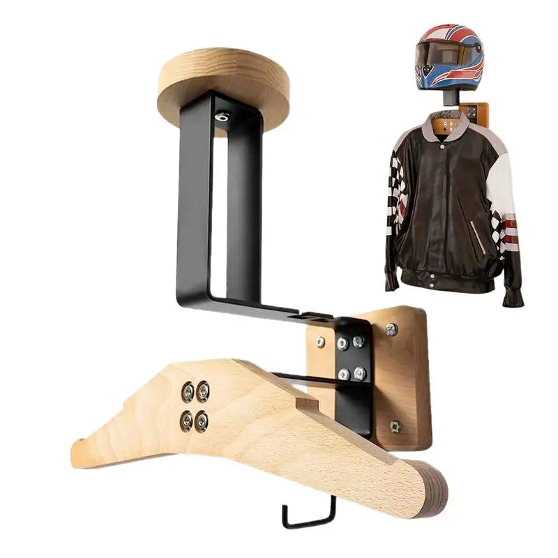 

Motorcycle Headgear Rack New Motorcycle Helmet Rack Wood 180 Rotation Wall Mount Hat Hanger Motorcycle Accessories Holder